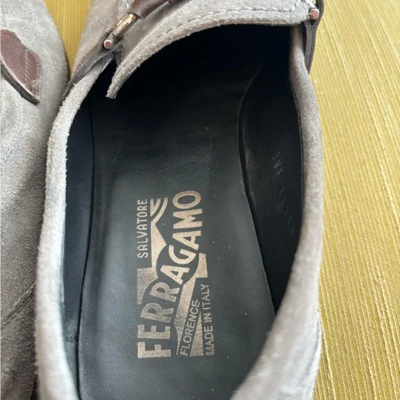 Salvatore Ferragamo Men's Taupe Suede Loafers